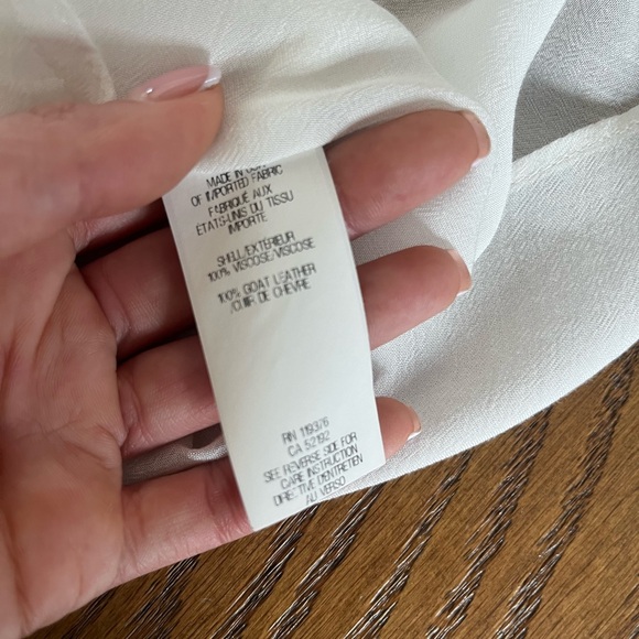 White Helmut Lang Blouse With Leather Detail - Picture 5 of 6